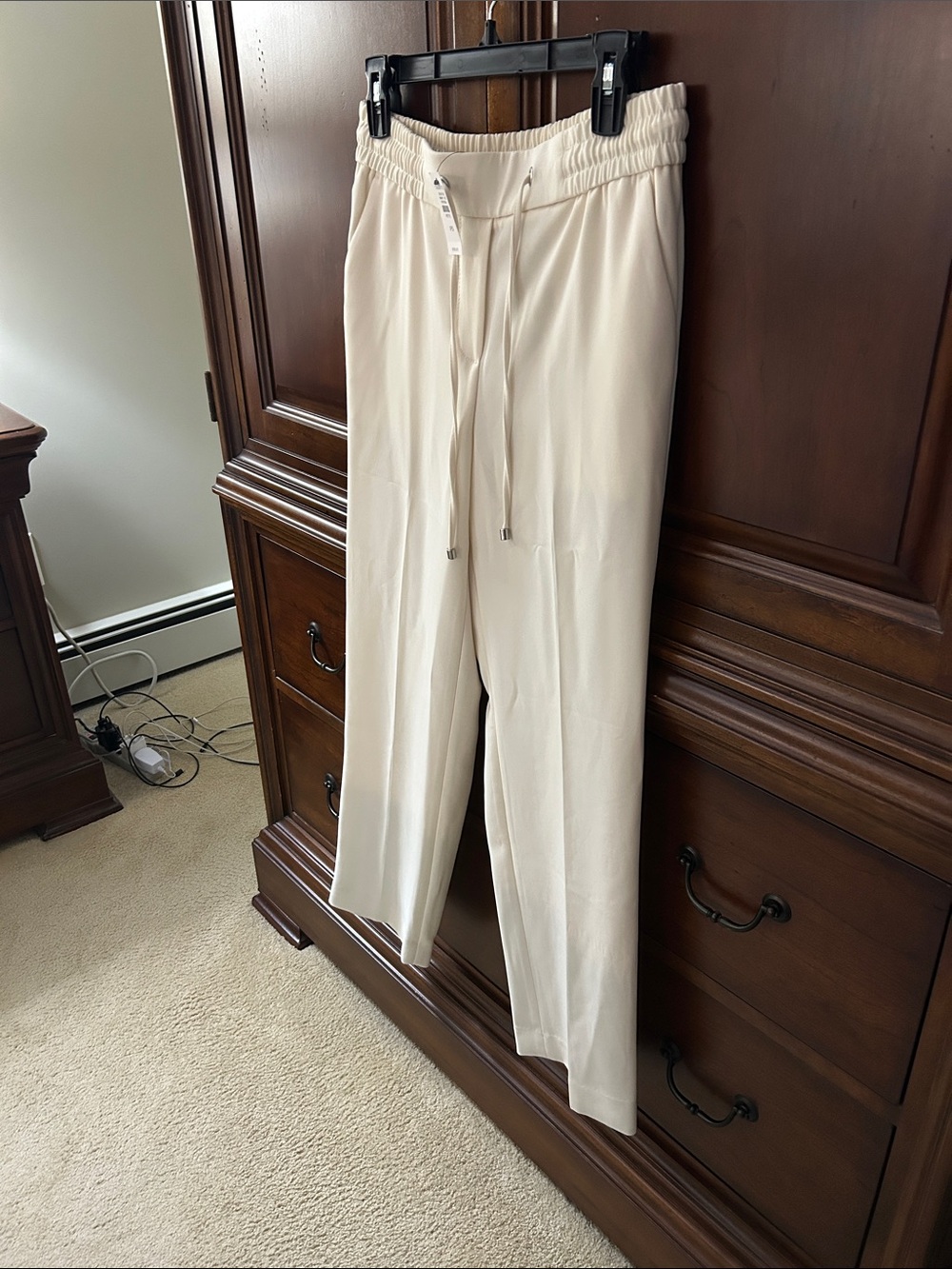 Talbots Cream Pull-On Drawstring Pants/NWT - Picture 4 of 6